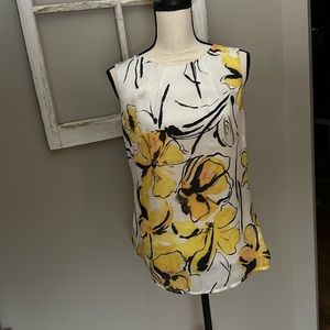 Merona yellow Flower sleeveless top